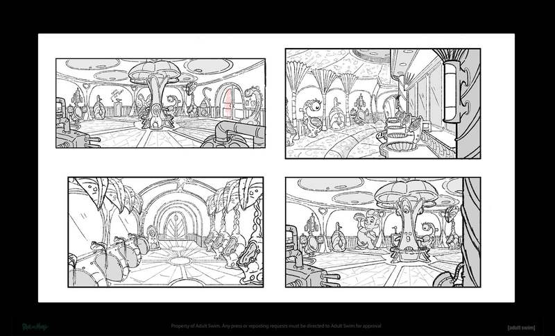 Illustration for article titled Aww Gee, Here's Some Rick & Morty Behind-The-Scenes Art